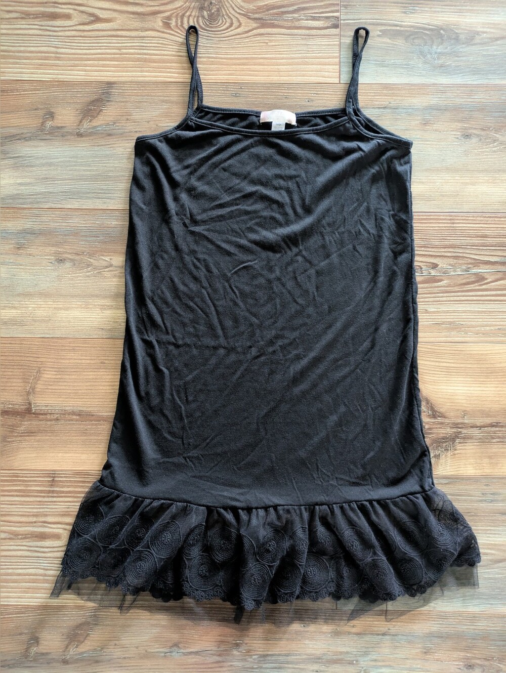 Altar'd State Intimates‎ F993-ALT Black Lace Hem Cami Sleep Slip Dress Nightgown